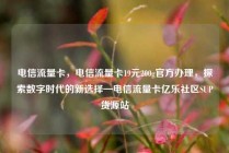 电信流量卡，电信流量卡19元200g官方办理，探索数字时代的新选择—电信流量卡亿乐社区SUP货源站