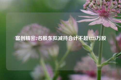 富创精密2名股东拟减持合计不超1225万股  第1张
