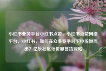 小红书业务平台小红书点赞，小红书点赞网络平台，小红书，如何在众多竞争对手中脱颖而出？亿乐社区低价自营货源站