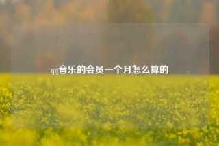qq音乐的会员一个月怎么算的