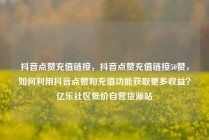 抖音点赞充值链接，抖音点赞充值链接50赞，如何利用抖音点赞和充值功能获取更多收益？亿乐社区低价自营货源站