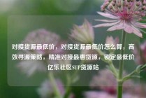 对接货源最低价，对接货源最低价怎么算，高效寻源策略，精准对接最惠货源，锁定最低价亿乐社区SUP货源站