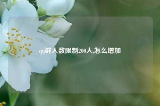 qq群人数限制200人,怎么增加