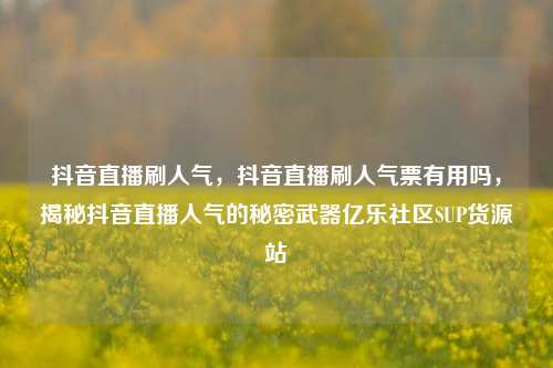 抖音直播刷人气，抖音直播刷人气票有用吗，揭秘抖音直播人气的秘密武器亿乐社区SUP货源站  第1张