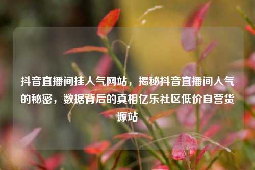 抖音直播间挂人气网站，揭秘抖音直播间人气的秘密，数据背后的真相亿乐社区低价自营货源站  第1张
