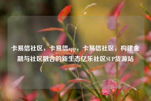 卡易信社区，卡易信app	，卡易信社区，构建金融与社区融合的新生态亿乐社区SUP货源站  第1张