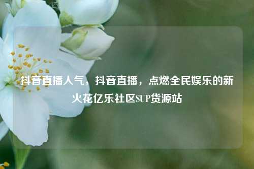 抖音直播人气，抖音直播，点燃全民娱乐的新火花亿乐社区SUP货源站  第1张