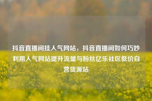 抖音直播间挂人气网站，抖音直播间如何巧妙利用人气网站提升流量与粉丝亿乐社区低价自营货源站  第1张