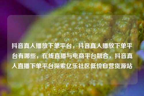 抖音真人播放下单平台，抖音真人播放下单平台有哪些，在线直播与电商平台融合，抖音真人直播下单平台探索亿乐社区低价自营货源站  第1张