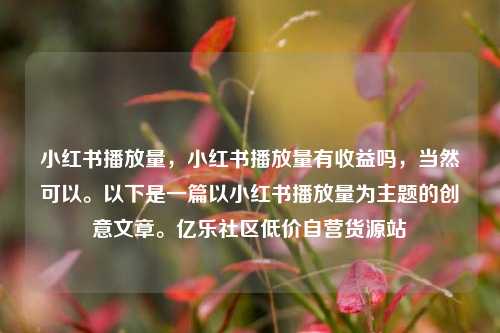 小红书播放量，小红书播放量有收益吗，当然可以。以下是一篇以小红书播放量为主题的创意文章。亿乐社区低价自营货源站  第1张