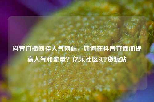 抖音直播间挂人气网站	，如何在抖音直播间提高人气和流量？亿乐社区SUP货源站  第1张
