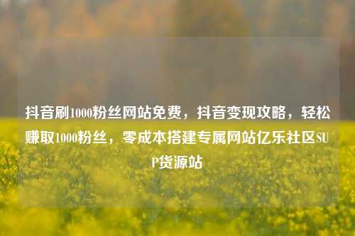 抖音刷1000粉丝网站免费，抖音变现攻略	，轻松赚取1000粉丝，零成本搭建专属网站亿乐社区SUP货源站  第1张