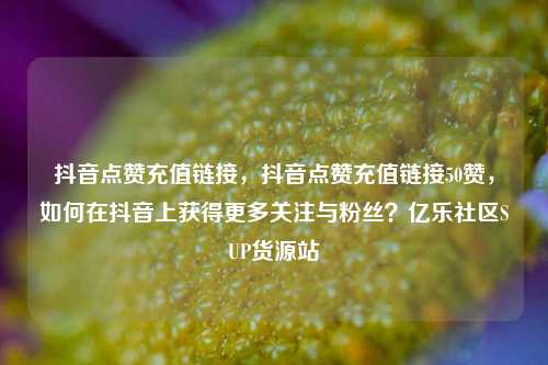抖音点赞充值链接，抖音点赞充值链接50赞	，如何在抖音上获得更多关注与粉丝？亿乐社区SUP货源站  第1张