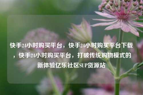 快手24小时购买平台，快手24小时购买平台下载	，快手24小时购买平台，打破传统购物模式的新体验亿乐社区SUP货源站  第1张