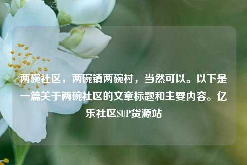 两碗社区	，两碗镇两碗村，当然可以。以下是一篇关于两碗社区的文章标题和主要内容。亿乐社区SUP货源站  第1张