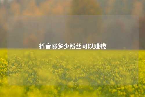 抖音涨多少粉丝可以赚钱  第1张