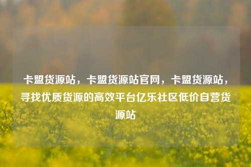 卡盟货源站	，卡盟货源站官网，卡盟货源站，寻找优质货源的高效平台亿乐社区低价自营货源站  第1张