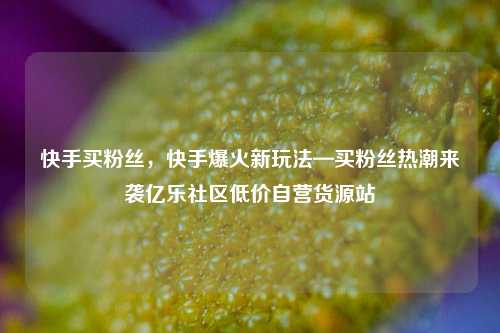 快手买粉丝	，快手爆火新玩法—买粉丝热潮来袭亿乐社区低价自营货源站  第1张