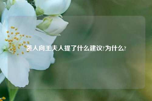 袭人向王夫人提了什么建议?为什么?  第1张