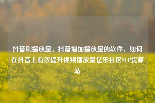 抖音刷播放量	，抖音增加播放量的软件，如何在抖音上有效提升视频播放量亿乐社区SUP货源站  第1张