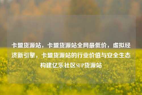 卡盟货源站，卡盟货源站全网最低价	，虚拟经济新引擎，卡盟货源站的行业价值与安全生态构建亿乐社区SUP货源站  第1张